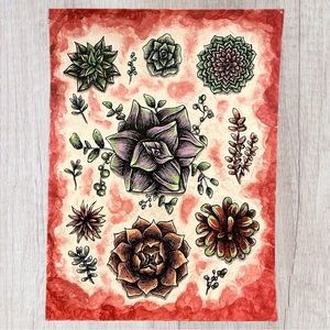 Succulent original artwork